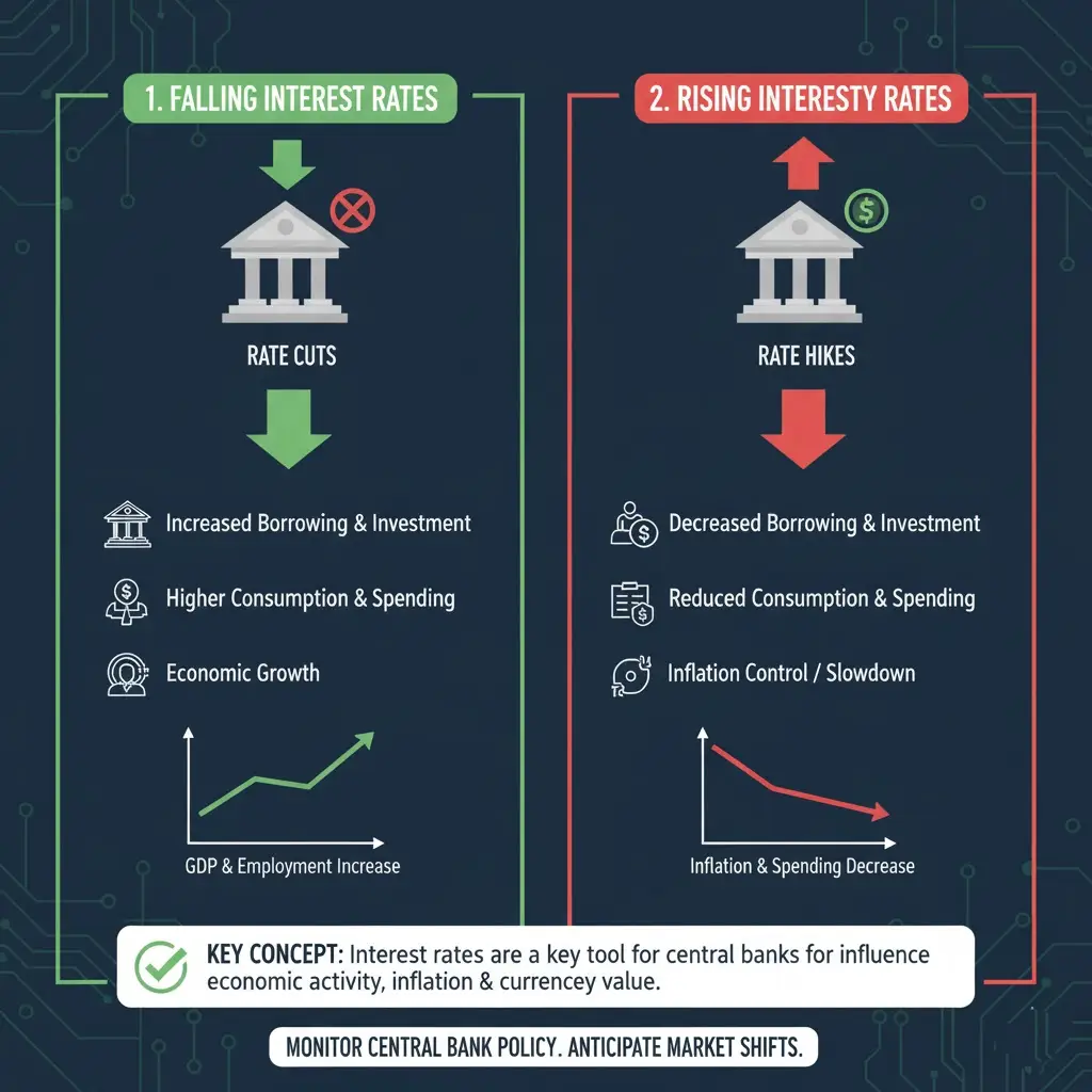 Comparative diagram showing rising and falling